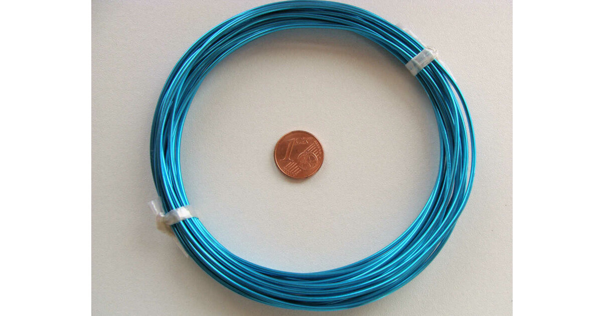 Fil Aluminium 1,5 Mm Couleur Bleu - Longueur 5 Mètres, Marque SAVMER